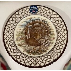 Set of 4 Royal Stafford 8 1/2" Salad / Dessert Plates, Turkey and Cross Design